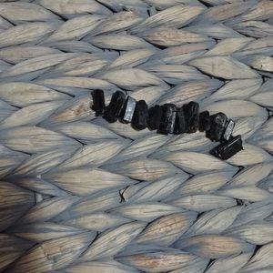 Black tourmaline stone / Top drilled